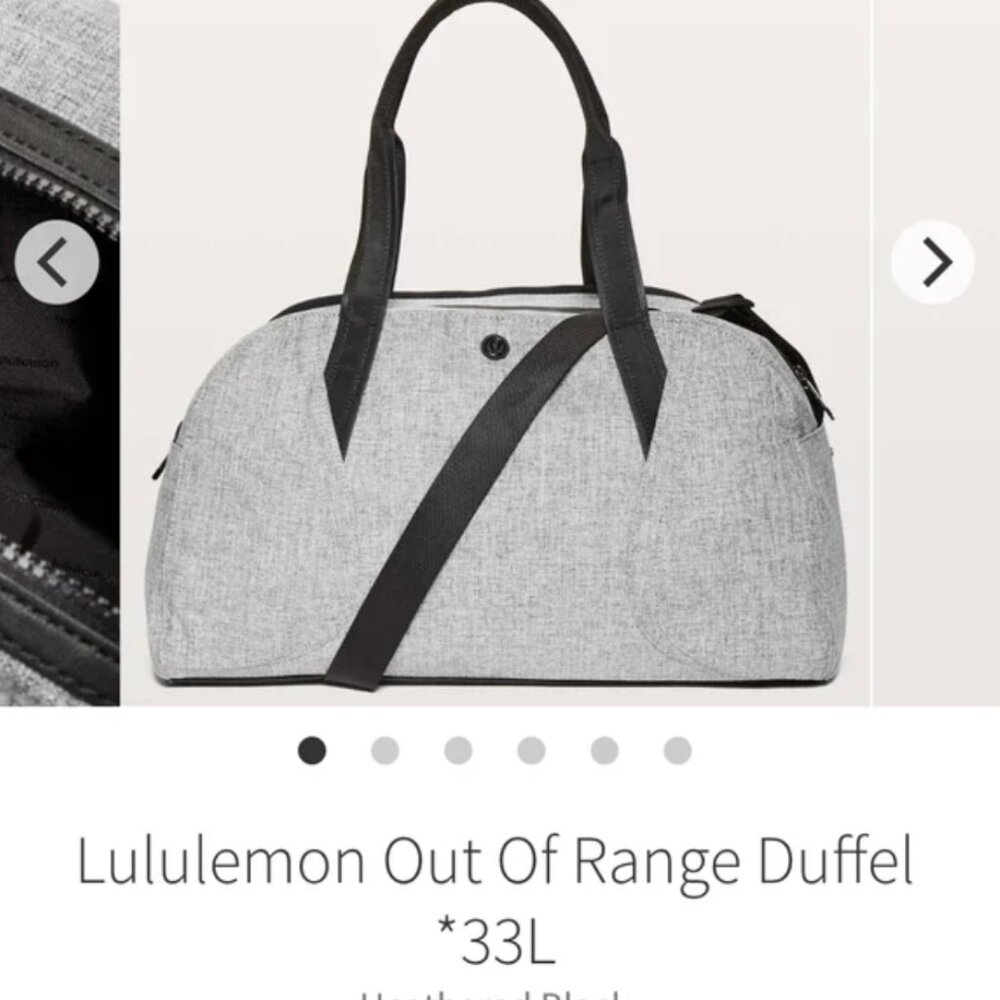 Lululemon Out of Range 33L Duffle Bag w/ matching makeup bag